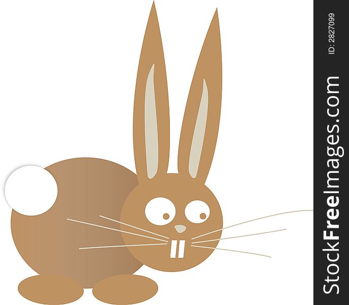 Vector illustration of a stylised brown rabbit. Vector illustration of a stylised brown rabbit