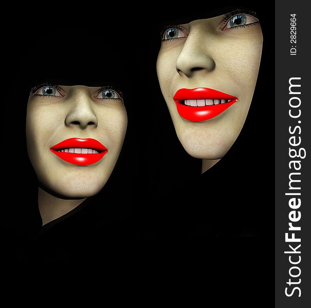 Two Red Lips Ladys 47