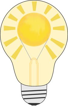 Light Bulb With Sun Inside Royalty Free Stock Images Light Bulb With Sun Inside Royalty Free Stock Images