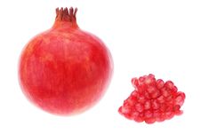 Red Pomegranate Fruit Grains On A White Background. Stock Photography Red Pomegranate Fruit Grains On A White Background. Stock Photography