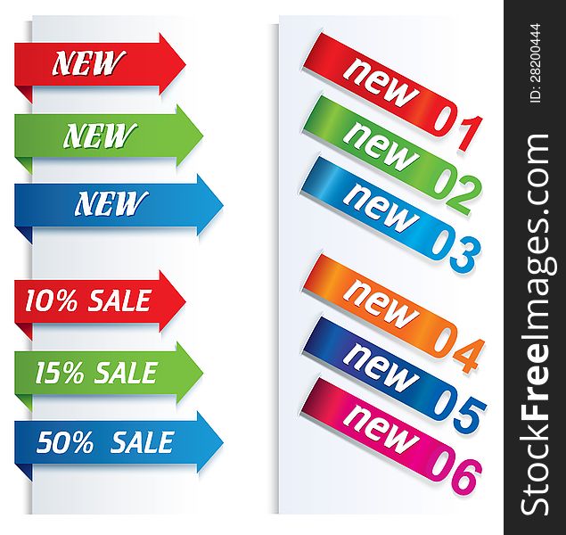 Colorful arrows and labels. Image for your design