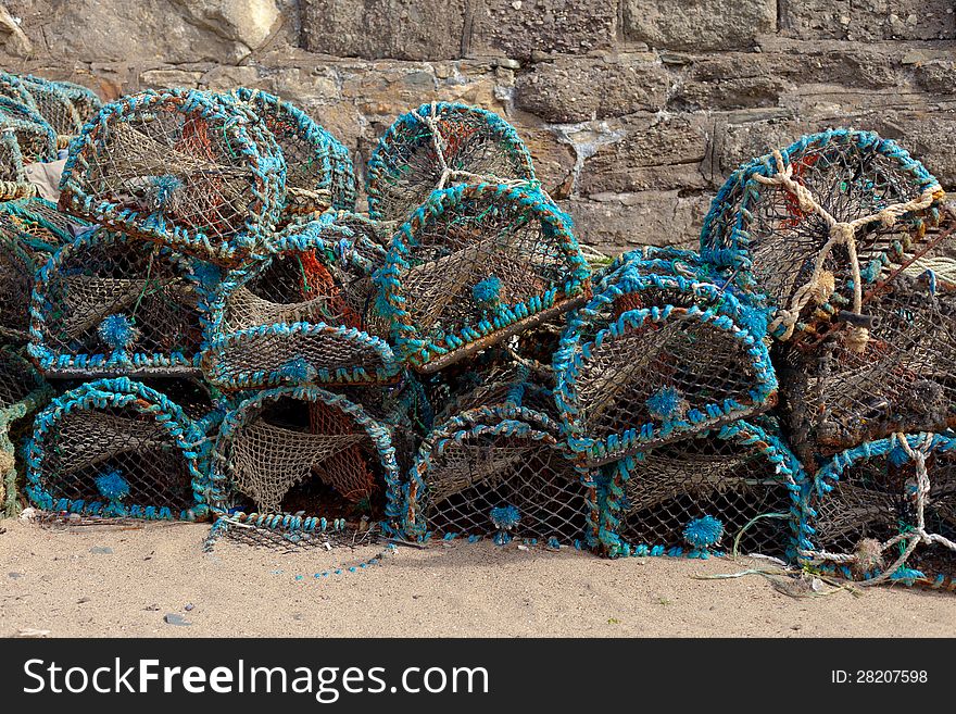 Stack of Lobster Pots found in an Irish Harbor. Stack of Lobster Pots found in an Irish Harbor.