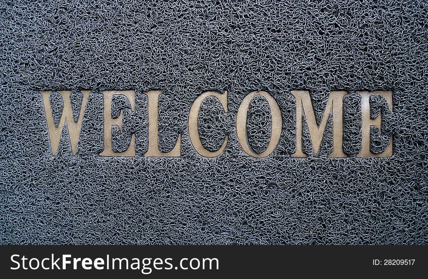 Old welcome doormat ,out door