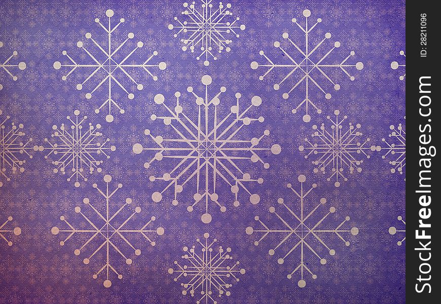 Vintage Snowflakes Violet Background