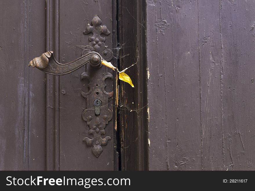 Old latch and old door