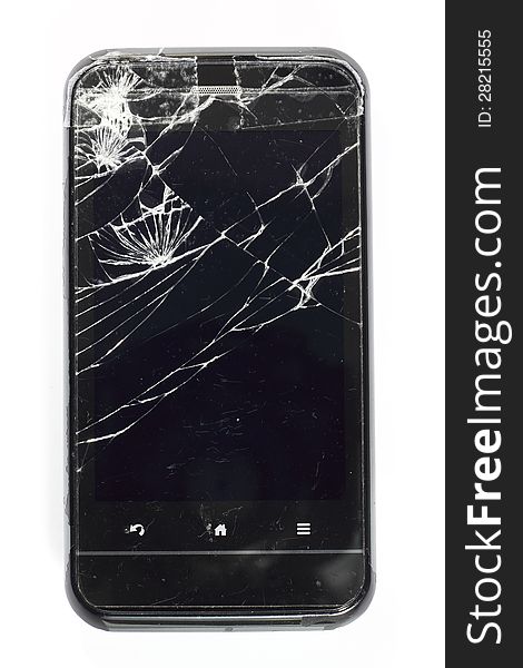 Broken screen on mobile phone