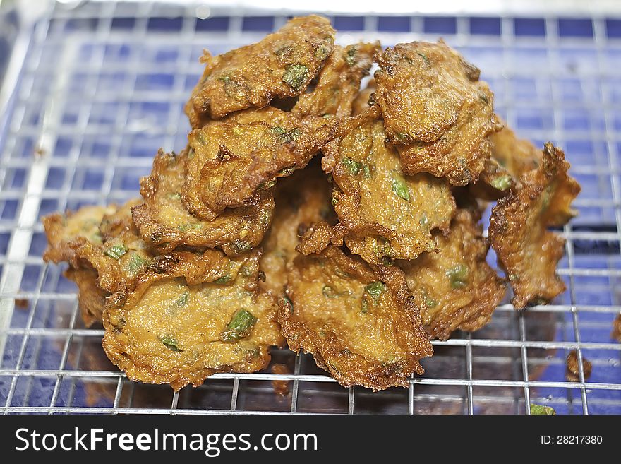 Fried fish patty,name of Thai food made of fish.