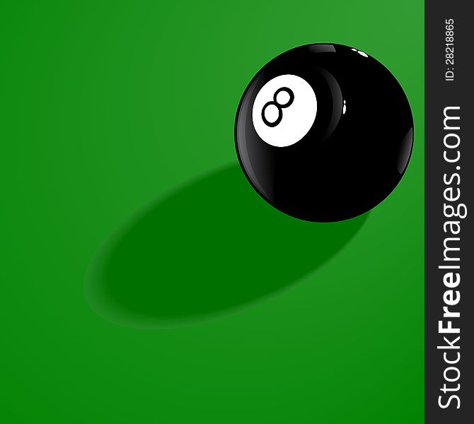 Vector illustration of a black billiard ball. Vector illustration of a black billiard ball