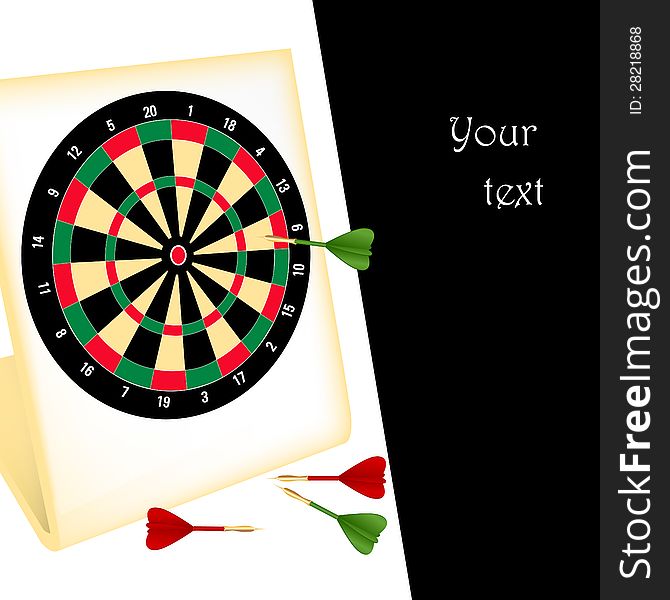 Vector illustration of a dartboard with darts. Vector illustration of a dartboard with darts