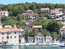 Free Croatian City View With Buildings And Boats From The Sea, Postcard Stock Images - 282187864