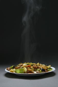 Beef With Vegetables And Bamboo Royalty Free Stock Photography