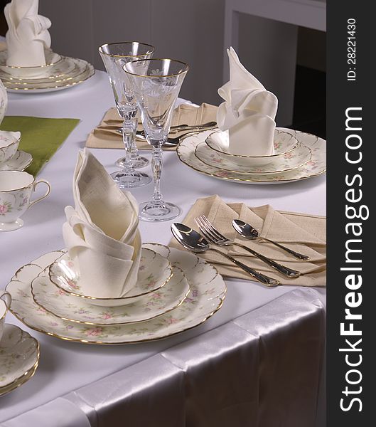 Festive table beautifully served by ware. Festive table beautifully served by ware