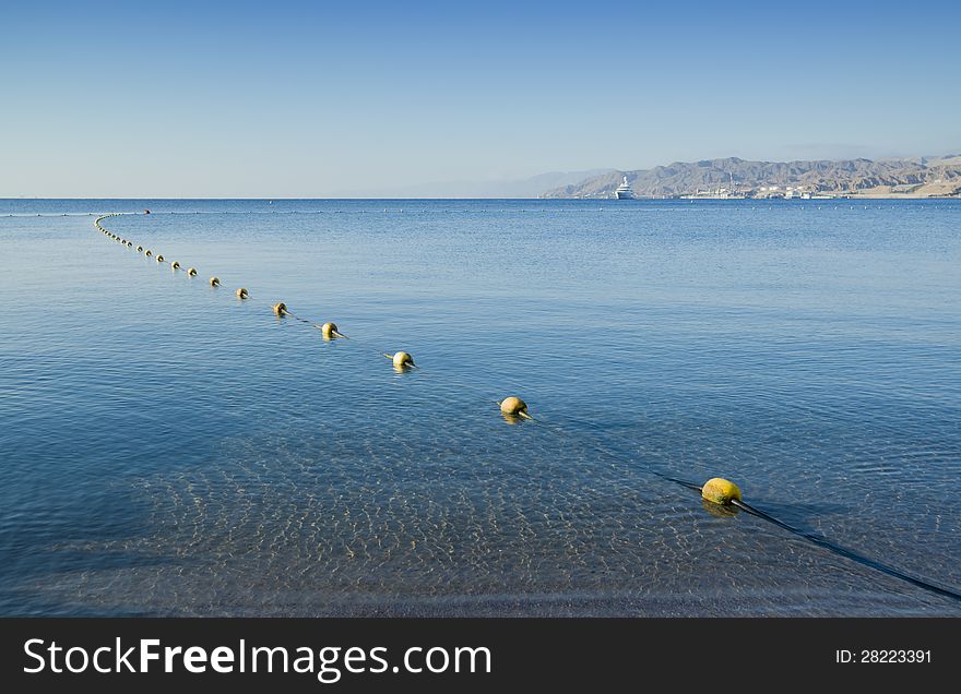 Morning view on the Red Sea from Eilat, Israel