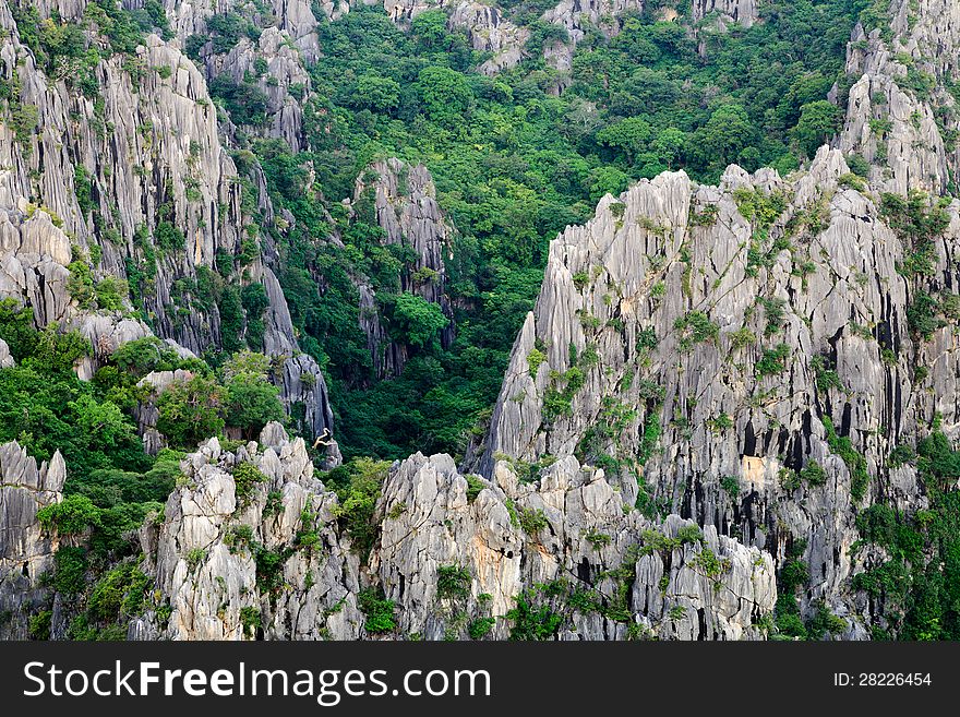 Close up of carbonate mountain - Khao Dang,Sam roi yod national park,Thailand