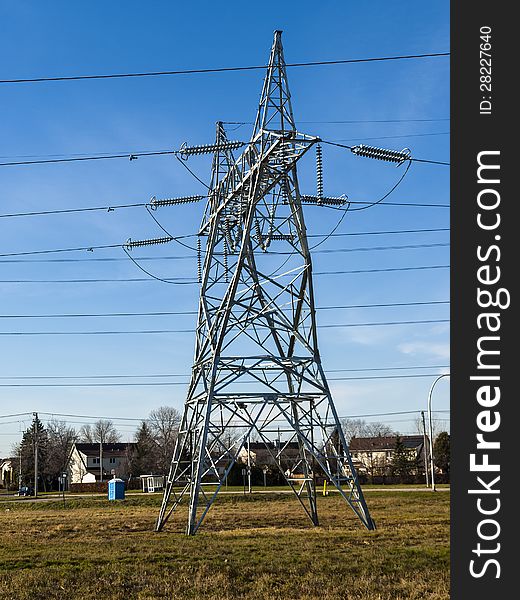 Electrical tower going to  a power plan