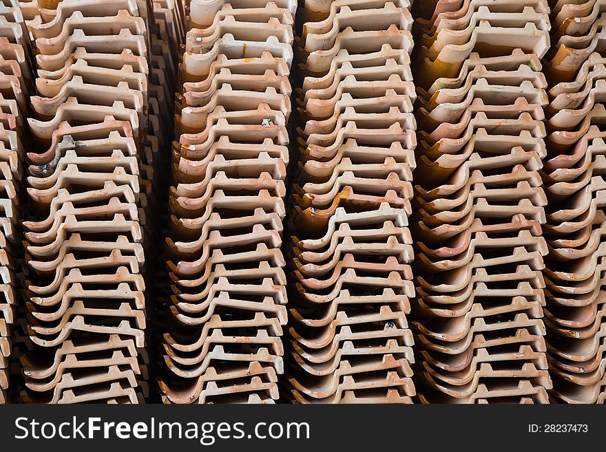 Roof tile stack,in temple Thailand. Roof tile stack,in temple Thailand