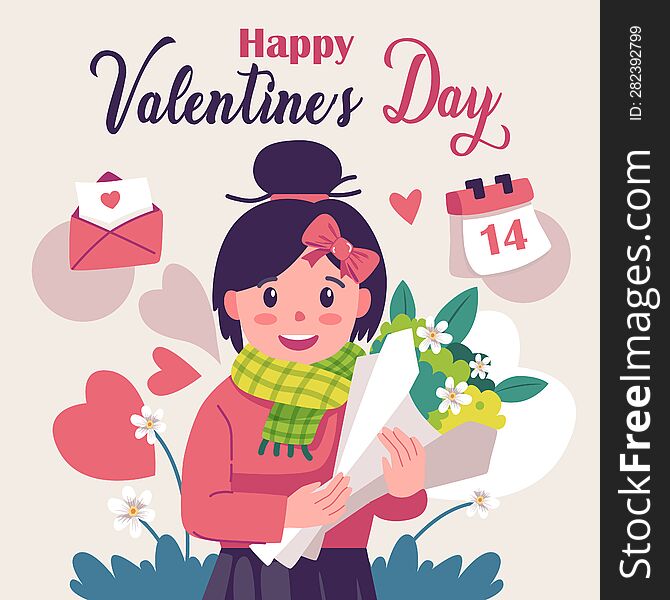 Valentine concept illustration design. Holiday banner, web poster, flyer, stylish brochure, greeting card, cover. Romantic background