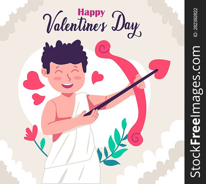 Valentine Concept Illustration Design. Holiday Banner, Web Poster, Flyer, Stylish Brochure, Greeting Card, Cover. Romantic Backgro