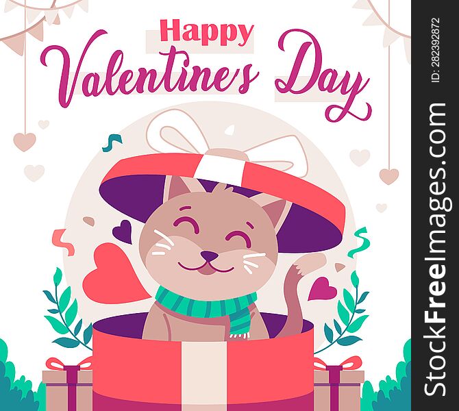 Valentine design. Holiday banner, web poster, flyer, stylish brochure, greeting card, cover. Romantic background