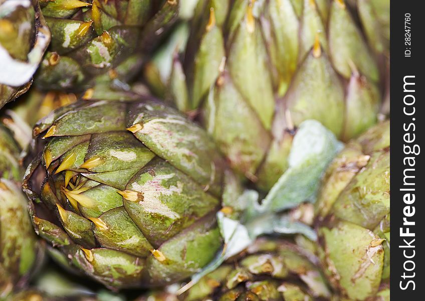 Some artichokes at market places