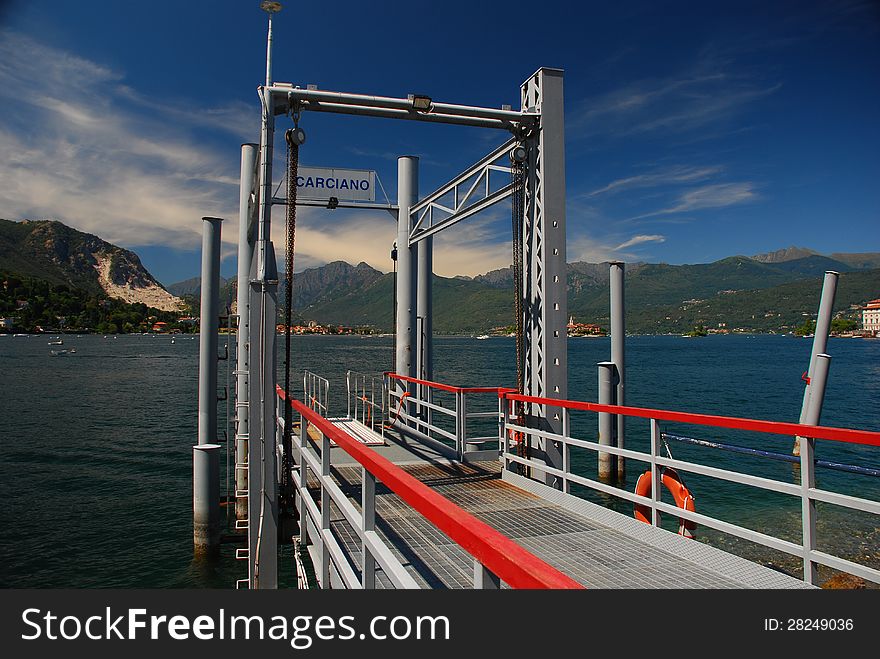 Public landing pier by Carciano, Stresa, Lago Maggiore, Italy. Public landing pier by Carciano, Stresa, Lago Maggiore, Italy