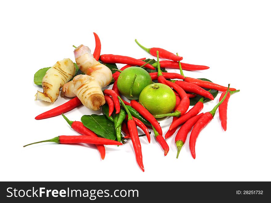 Thai food ingredient isolated on white background