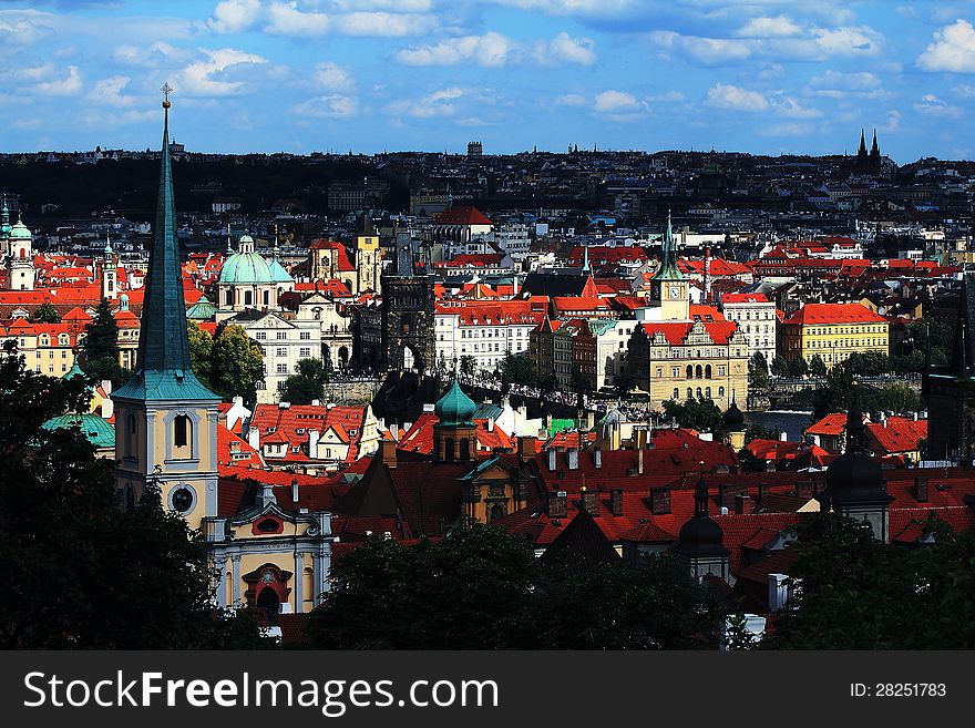 St. Tomas Church, Charles Bridge, Moldau. St. Tomas Church, Charles Bridge, Moldau