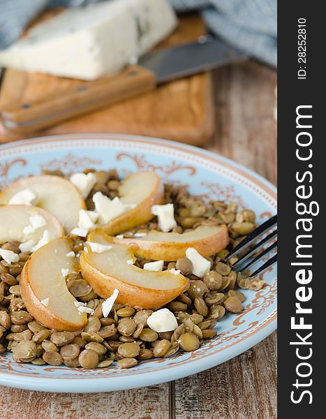 Lentil Salad With Caramelized Pears And Blue Cheese Selective Fo