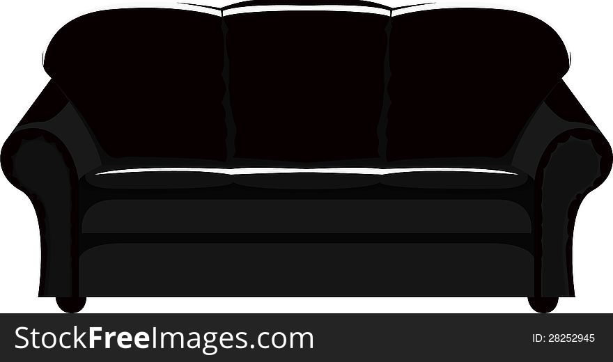 Vector illustration of black couch
