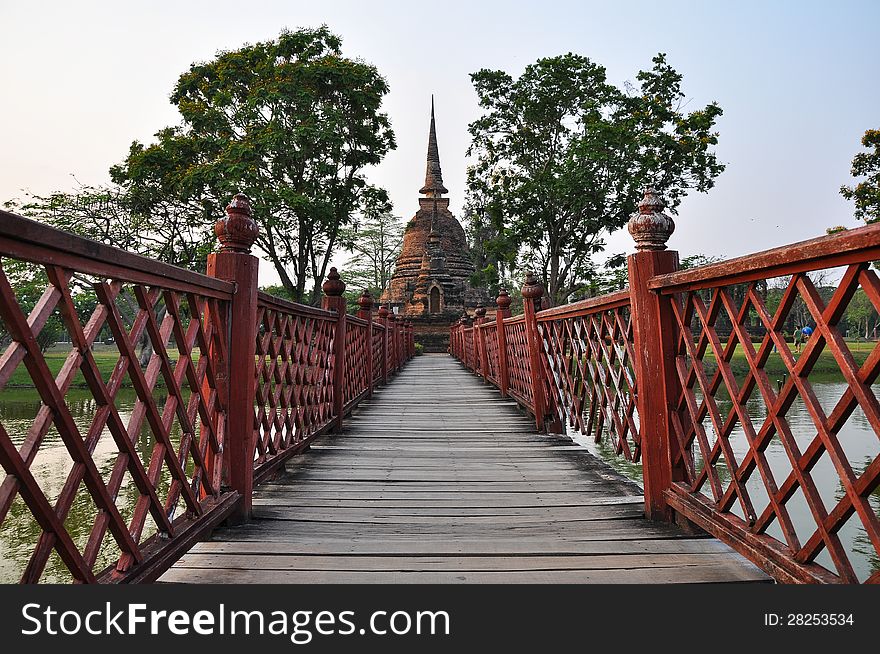 Old temple at sukhothai historical park