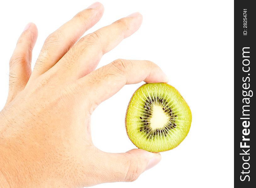 Kiwi Fruit Isolated On White Background. Kiwi Fruit Isolated On White Background