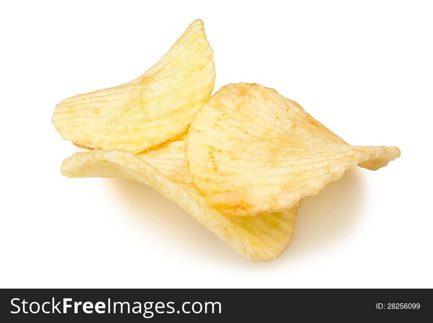 Chips three on white background