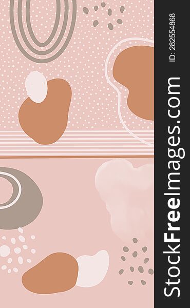 Abstract background on pastel colors with dots and line