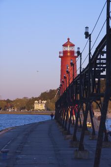 Lighthouse At Grand Haven, Michigan Stock Images Lighthouse At Grand Haven, Michigan Stock Images
