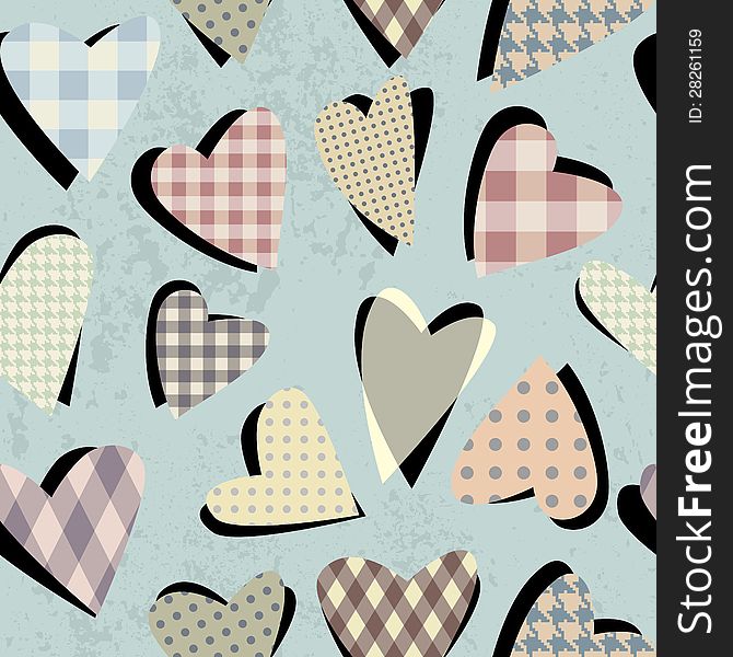 Seamless background pattern. Will tile endlessly. Hearts collage. Seamless background pattern. Will tile endlessly. Hearts collage.