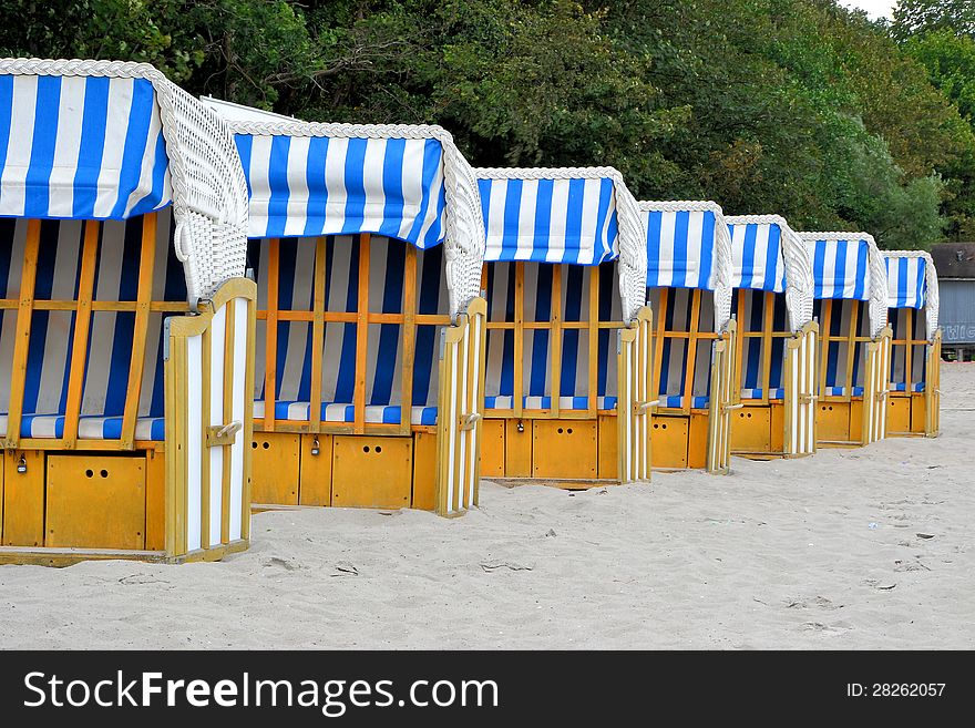 Beach chairs on the Polish Baltic coast. Beach chairs on the Polish Baltic coast