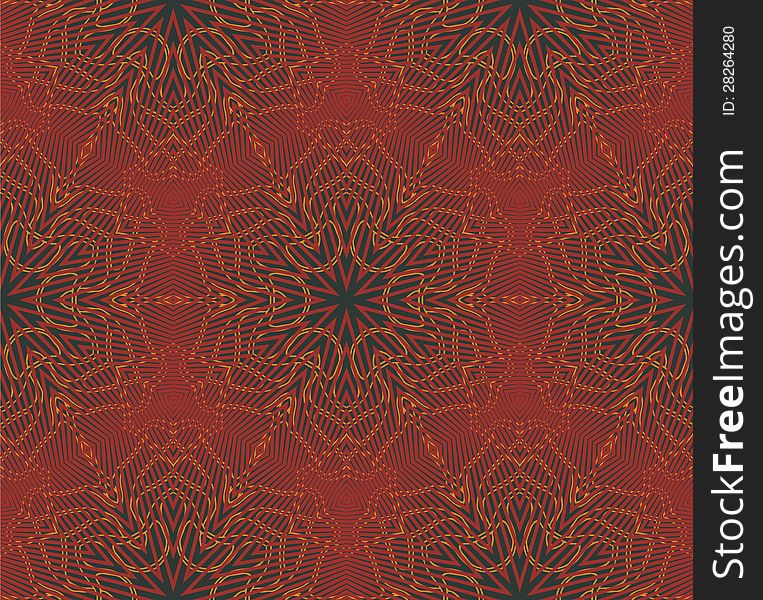 Arabic vintage hexagon pattern in dark and rich colors made with red and brown flowers. Arabic vintage hexagon pattern in dark and rich colors made with red and brown flowers