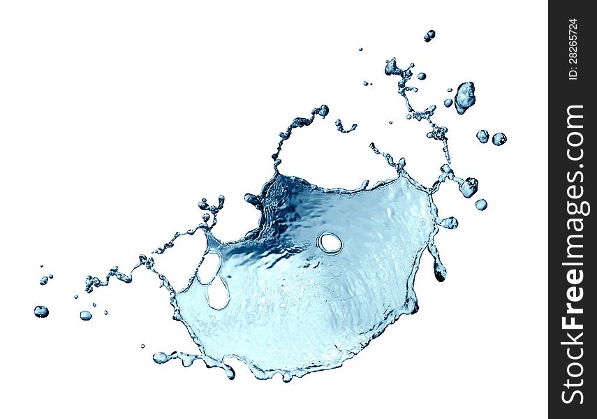 Abstract blue splashing water on white background. Abstract blue splashing water on white background