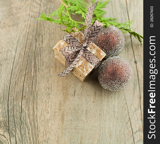 Christmas homemade cookies with decoration on wooden table. Christmas homemade cookies with decoration on wooden table.