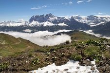 Morning Fog In The Swiss Alps Stock Photography Morning Fog In The Swiss Alps Stock Photography