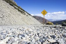 Rock Slide Area Sign Royalty Free Stock Photo