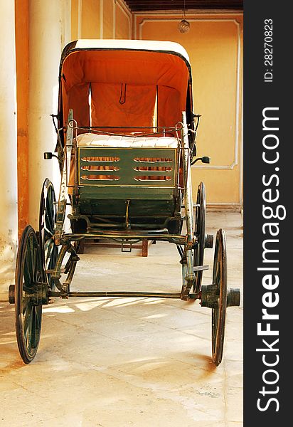 The Royal carriage displayed at the Chowmahalla Palace in Hyderabad. The Royal carriage displayed at the Chowmahalla Palace in Hyderabad