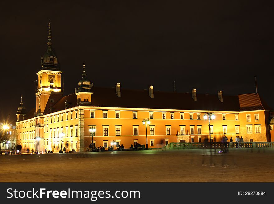 Royal castle at night. Warsaw. Poland