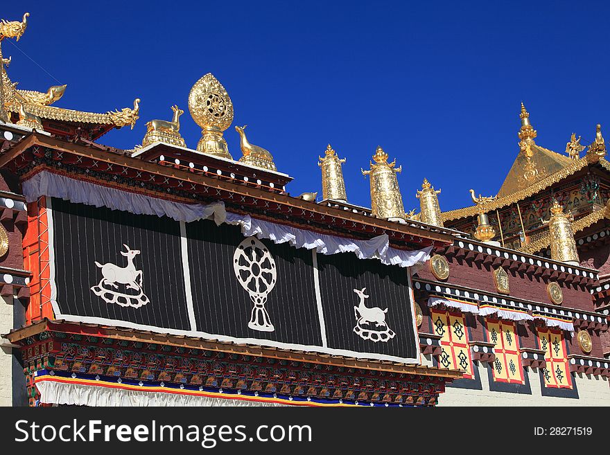 The famous temple in shangri-la , yunnan , china. The famous temple in shangri-la , yunnan , china