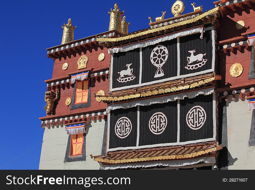 The famous temple in shangri-la , yunnan , china. The famous temple in shangri-la , yunnan , china