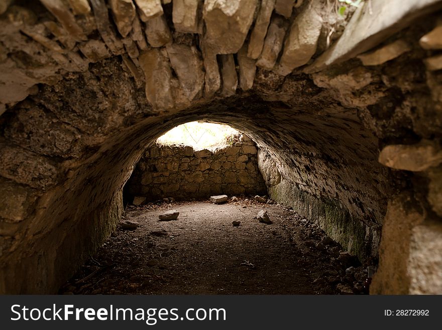 In the ruins of an ancient castle. In the ruins of an ancient castle