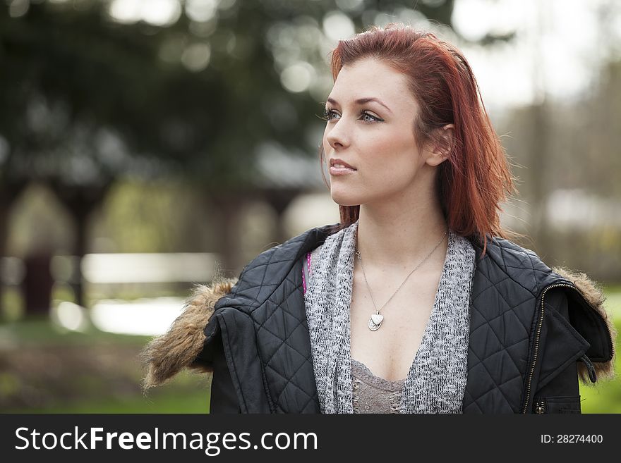 Young Woman With Beautiful Auburn Hair