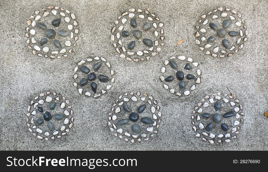 Fragment of ancient stone ornament from Japanese temple garden in Kawagoe