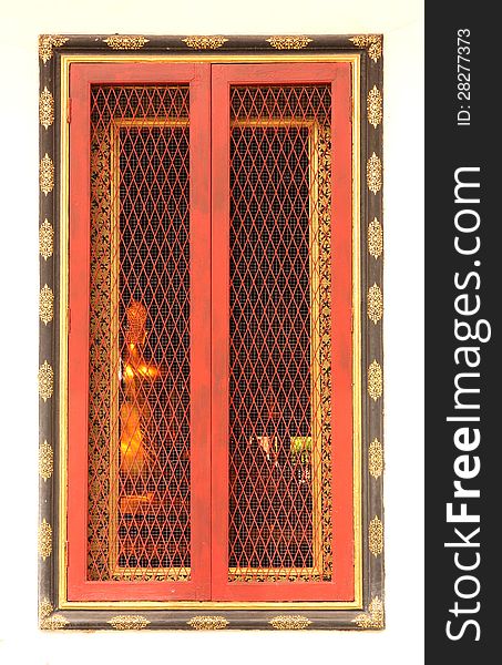 Traditional Thai temple window.