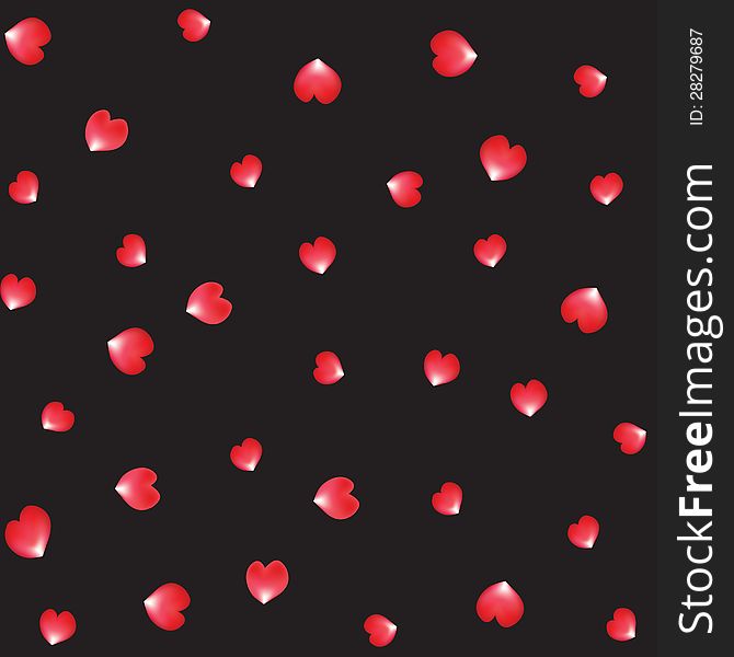 Dark seamless background with falling red rose petals. Dark seamless background with falling red rose petals